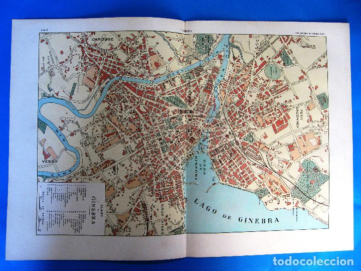 Mapas contempor&aacute;neos: PLANO DE GINEBRA, GENEVE, SUIZA. ENCICLOPEDIA ILUSTRADA SEGU&Iacute;, 1905/10'S