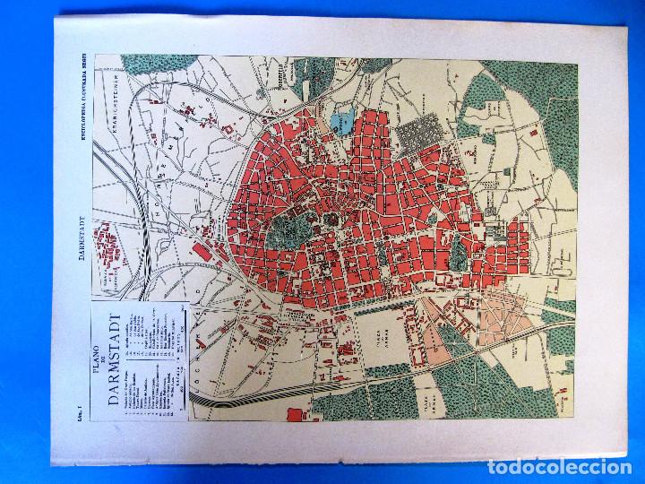 Mapas contempor&aacute;neos: PLANO DE DARMSTADT, ALEMANIA. ENCICLOPEDIA ILUSTRADA SEGU&Iacute;, 1905/10'S