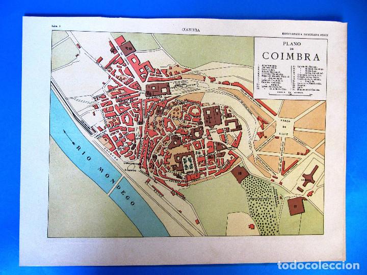 Mapas contempor&aacute;neos: PLANO DE COIMBRA, CO&Iacute;MBRA, PORTUGAL. ENCICLOPEDIA ILUSTRADA SEGU&Iacute;, 1905/10'S