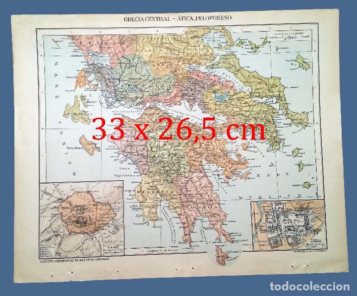 Mapas contempor&acirc;neos: MAP OF THE YEAR 1924 - GRECIA CENTRAL - &Aacute;TICA PELOPONESO - INSTITUTO GEOGR&Aacute;FICO DE AGOSTINI