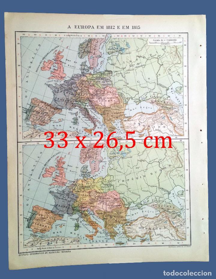 Mapas contempor&aacute;neos: MAP. - EUROPA EN 1812 Y EN 1815 - YEAR: 1924 - INSTITUTO GEOGR&Aacute;FICO DE AGOSTINI