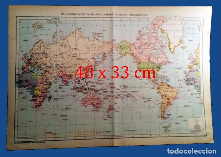 Mapas contempor&aacute;neos: MAP OF THE YEAR 1924 - DECOBRIMIENTOS DURANTE IDADE MODERNA - INSTITUTO GEOGR&Aacute;FICO DE AGOSTINI