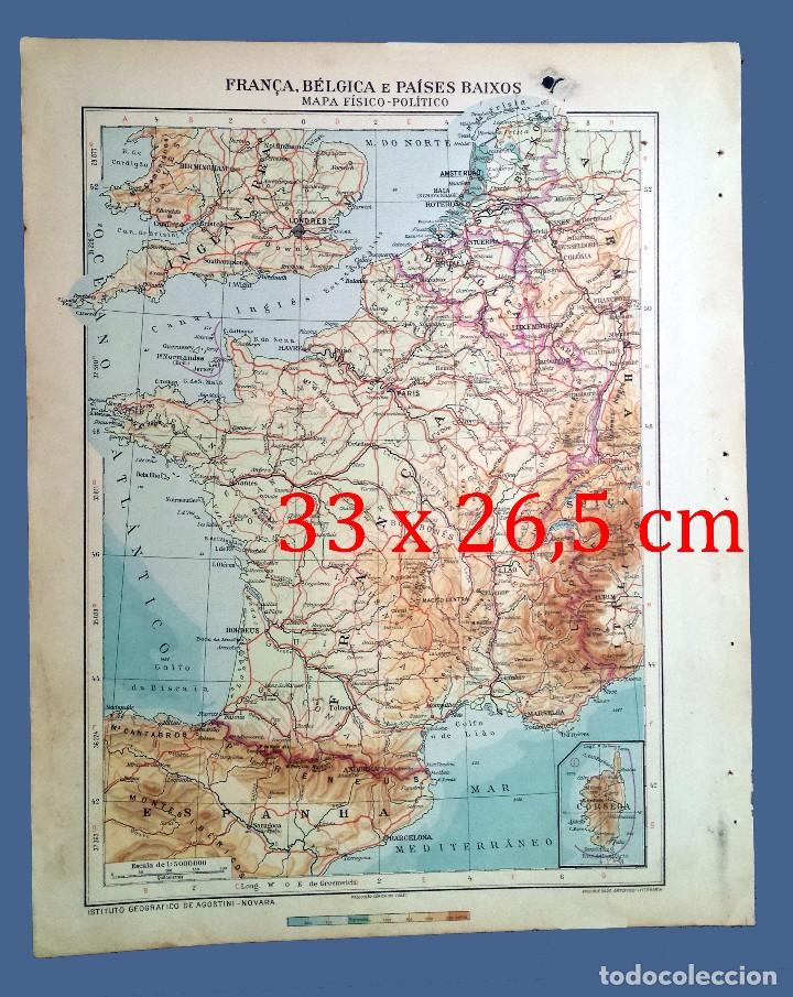 Contemporary maps: MAP OF THE YEAR 1924 - FRAN&Ccedil;A, B&Eacute;LGICA E PA&Iacute;SES BAIXOS - INSTITUTO GEOGR&Aacute;FICO DE AGOSTINI