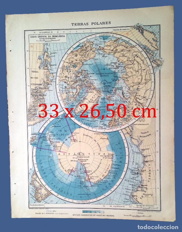 Contemporary maps: MAP OF THE YEAR 1924 - TERRAS POLARES - INSTITUTO GEOGR&Aacute;FICO DE AGOSTINI