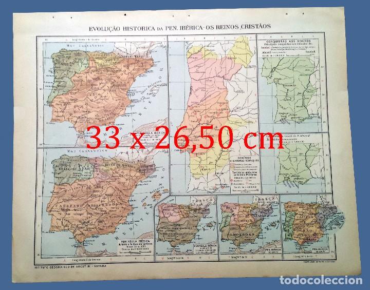 Mapas contempor&aacute;neos: MAP OF THE YEAR 1924 - EVOLU&Ccedil;&Aacute;O HISTORICA PENINSULA IBERICA - INSTITUTO GEOGR&Aacute;FICO DE AGOSTINI