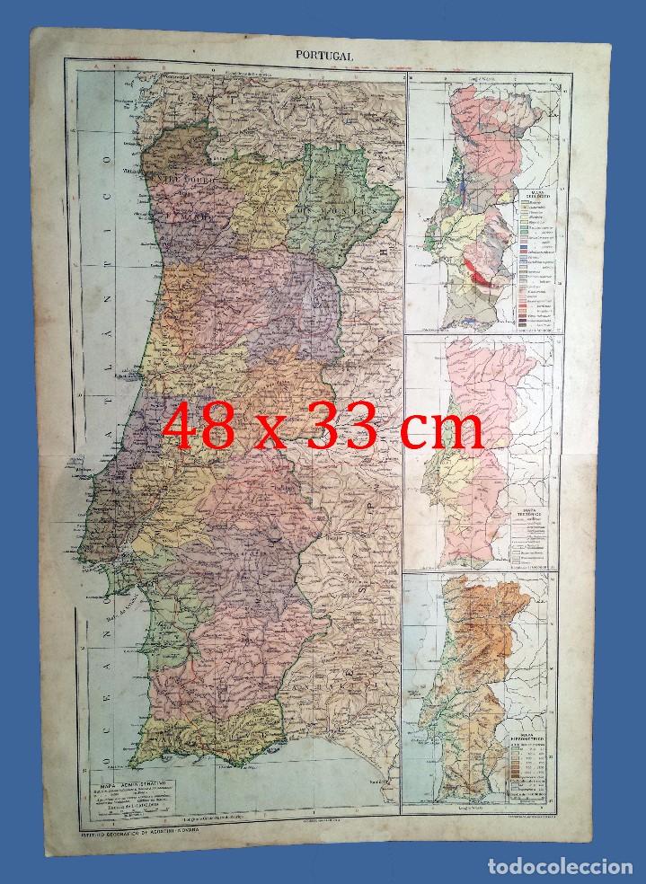 Mapas contempor&aacute;neos: MAP OF THE YEAR 1924 - PORTUGAL - INSTITUTO GEOGR&Aacute;FICO DE AGOSTINI