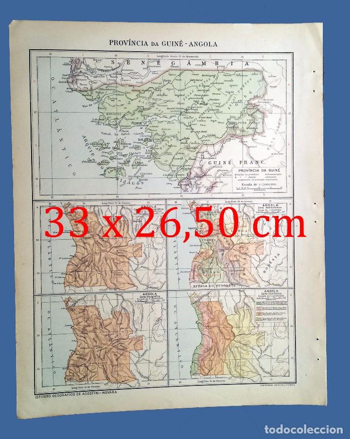 Mapas contempor&aacute;neos: MAP OF THE YEAR 1924 - GUIN&Eacute;, ANGOLA - INSTITUTO GEOGR&Aacute;FICO DE AGOSTINI