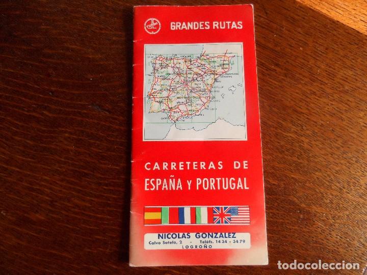 Mappe contemporanee: MAPA 1960 CARRETERAS DE ESPA&Ntilde;A Y PORTUGAL -NICOL&Aacute;S GONZ&Aacute;LEZ,LOGRO&Ntilde;O-