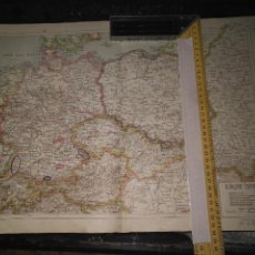 Mapas contemporáneos: REF MAPAS GRAN ANTIGUO MAPA DOBLE 49X34 CM LITOGRAFIA EUROPA CENTRAL