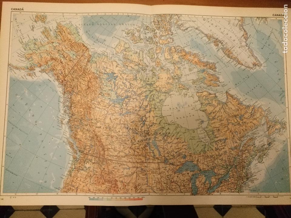 Mapas contempor&aacute;neos: GRAN MAPA DOBLE 1970 - 48X32 CM - CANADA - Foto 1
