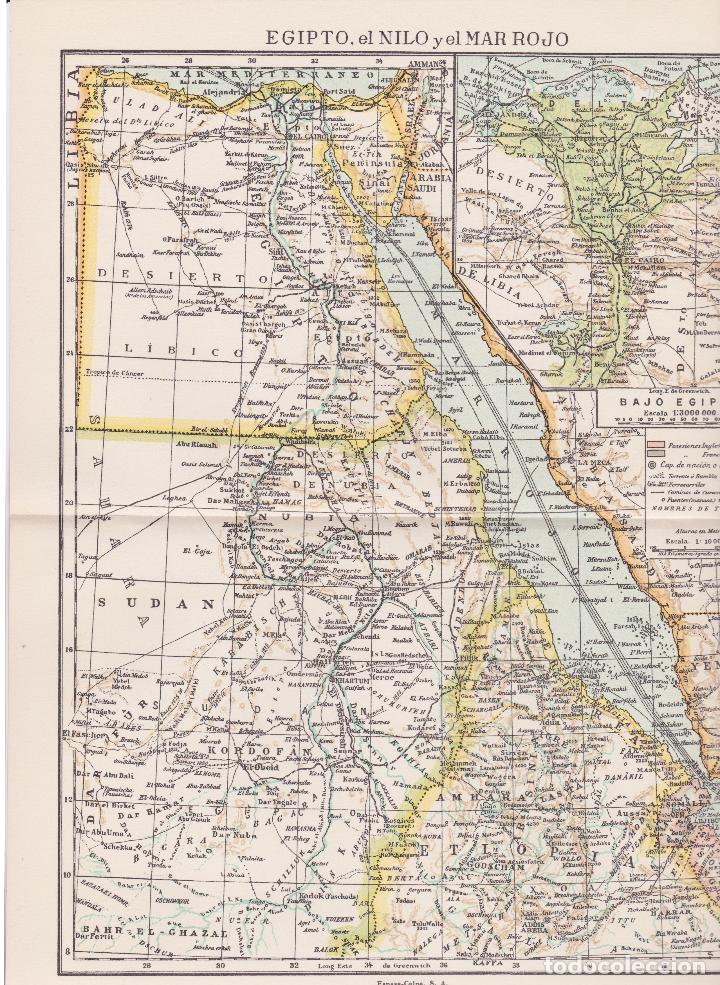 Mapas contempor&aacute;neos: Mapa de Egipto, el Nilo y el Mar Rojo - Foto 1