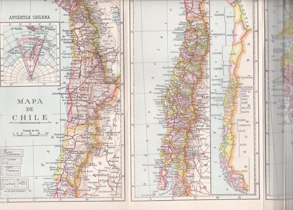 Mapas contempor&aacute;neos: MAPA DE CHILE - ESPASA / CALPE 60s - Foto 1