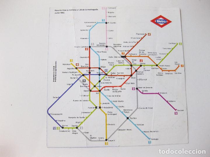 Mapas contempor&aacute;neos: PLANO DE BOLSILLO DEL METRO DE MADRID - JUNIO DE 1982 - Foto 2
