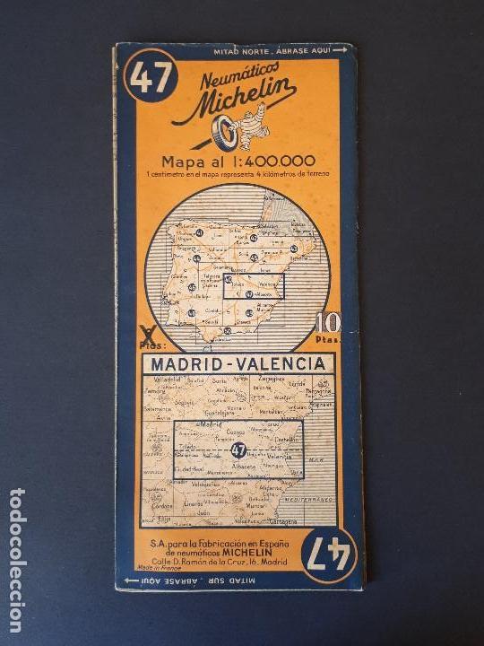 mapa michelin madrid Mapa michelin nº 47, madrid  valencia. años 50   Sold through 