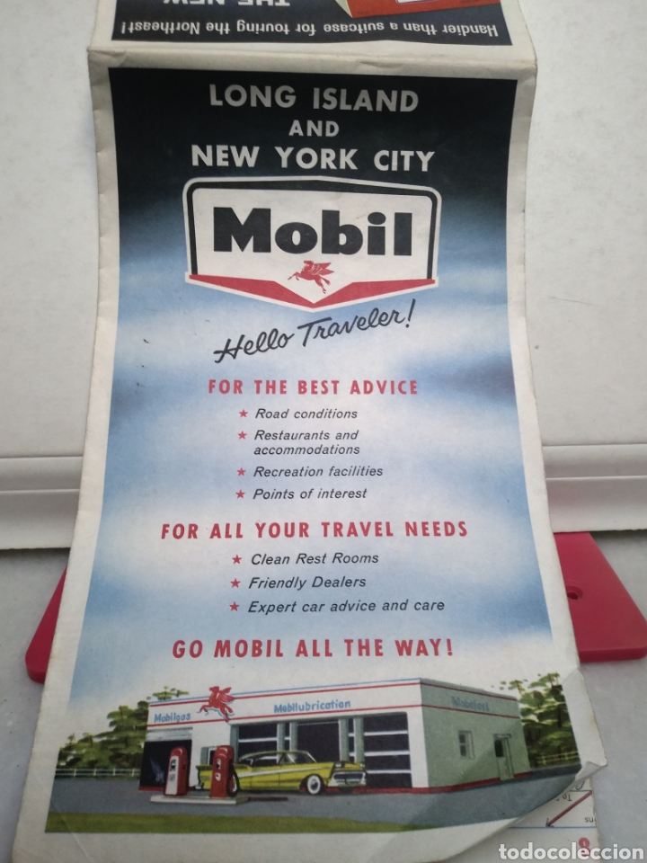 Mapas contempor&acirc;neos: MOBIL OIL COMPANY. MAPA. LONG ISLAND AND NEW YORK CITY. A&Ntilde;OS 60.