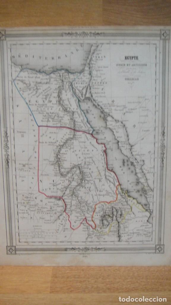 Contemporary maps: mapa de egipto , nubia y abisinia - charle - a&ntilde;o 1846 - coloreado
