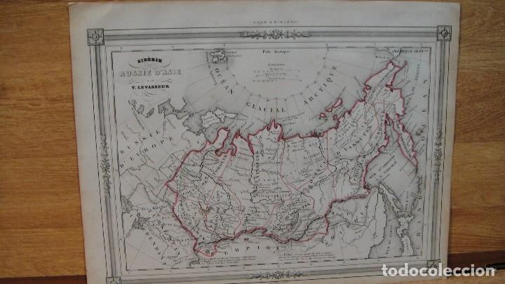 Zeitgen&ouml;ssische Karten: mapa de siberia - v. levasseur - a&ntilde;o 1846 - coloreado