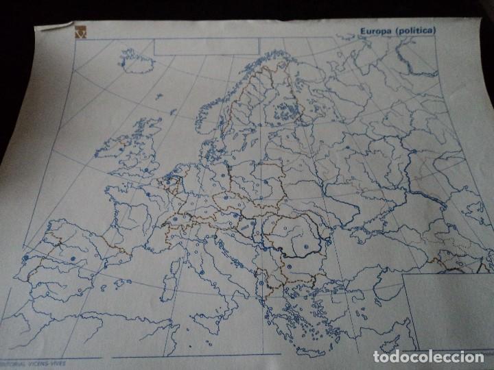 Mapas contempor&acirc;neos: MAPA DE EUROPA POLITICA VICENS VIVES PARA RELLENAR POR LOS ALUMNOS 1965  32 X 24 CM