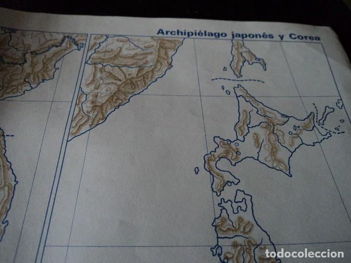 Mapas contempor&aacute;neos: MAPA DE ARCHIPIELAGO JAPONES Y COREA  VICENS VIVES PARA RELLENAR POR LOS ALUMNOS 1965 32 X 24 CM