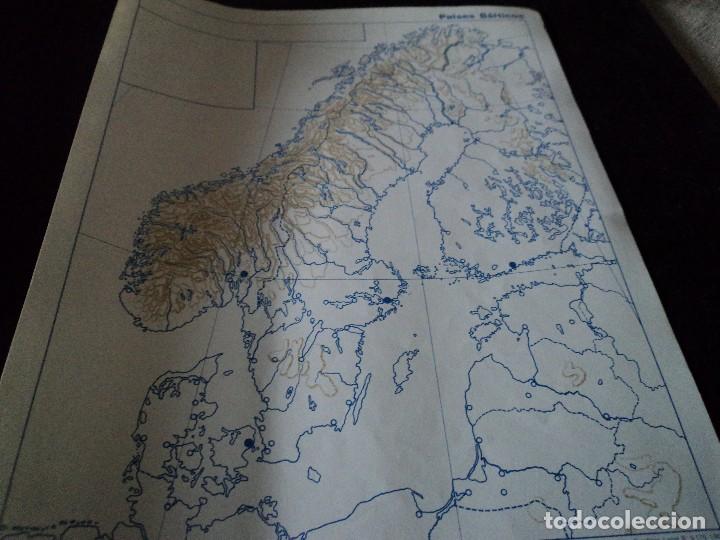 Mapas contempor&acirc;neos: MAPA DE PAISES BALTICOS VICENS VIVES PARA RELLENAR POR LOS ALUMNOS 1965 32 X 24 CM