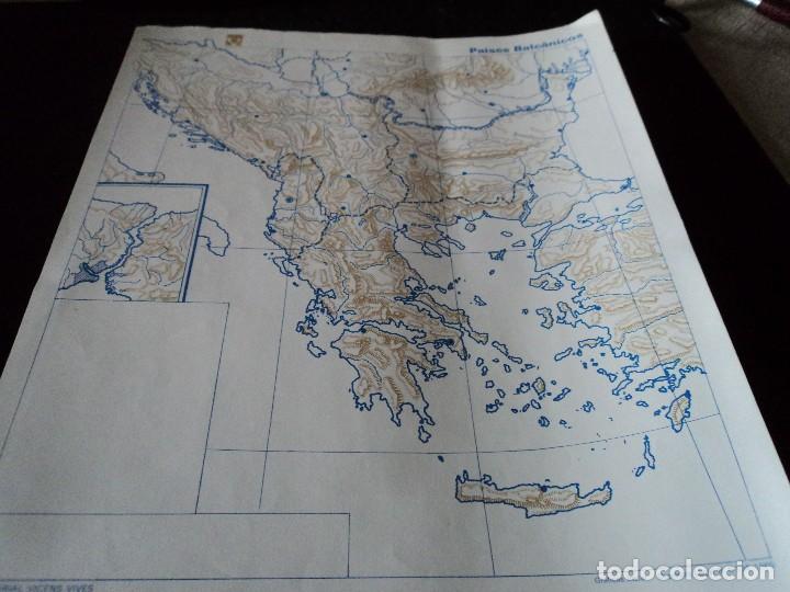 Mapas contempor&acirc;neos: MAPA DE PAISES BALCANICOS VICENS VIVES PARA RELLENAR POR LOS ALUMNOS 1965 32 X 24 CM