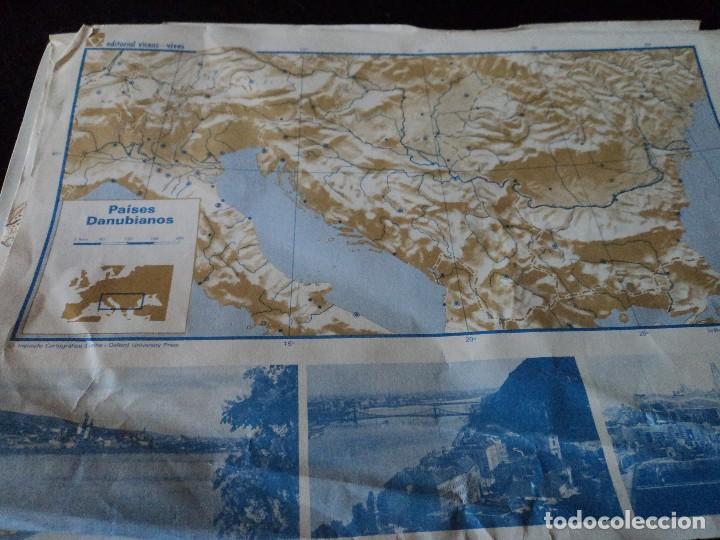Mapas contempor&acirc;neos: MAPA DE PAISES DANUBIANOS VICENS VIVES PARA RELLENAR POR LOS ALUMNOS 1965 32 X 24 CM