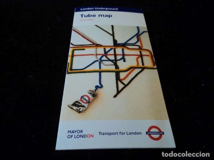 Mapas contempor&aacute;neos: cuatriptico,TUBE MAP MAPA DE LA RED DE METRO DE LONDRES 2004 INTACTO - Foto 1