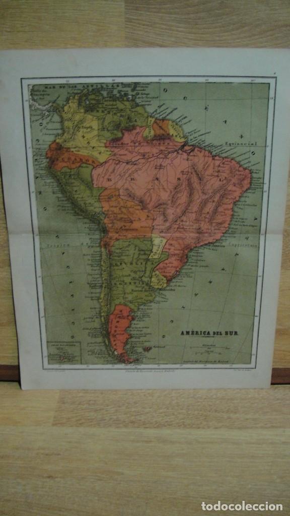 Mapas contempor&aacute;neos: mapa de america del sur - grabador jose reinoso - a&ntilde;o 1888