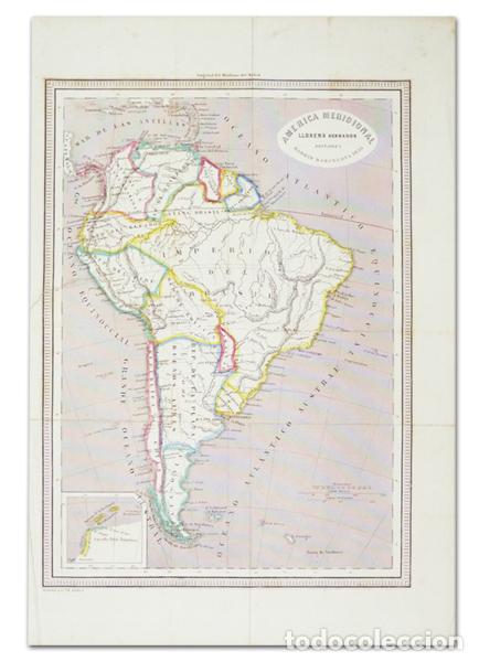 Mapas contempor&aacute;neos: MAPA DE AM&Eacute;RICA MERIDIONAL, 1855 - Foto 1