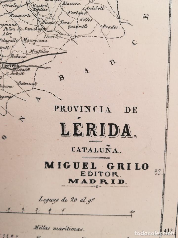 Mapas contempor&aacute;neos: Mapa de Lerida -  A&ntilde;o 1876 - Editor Miguel Grillo - Foto 2