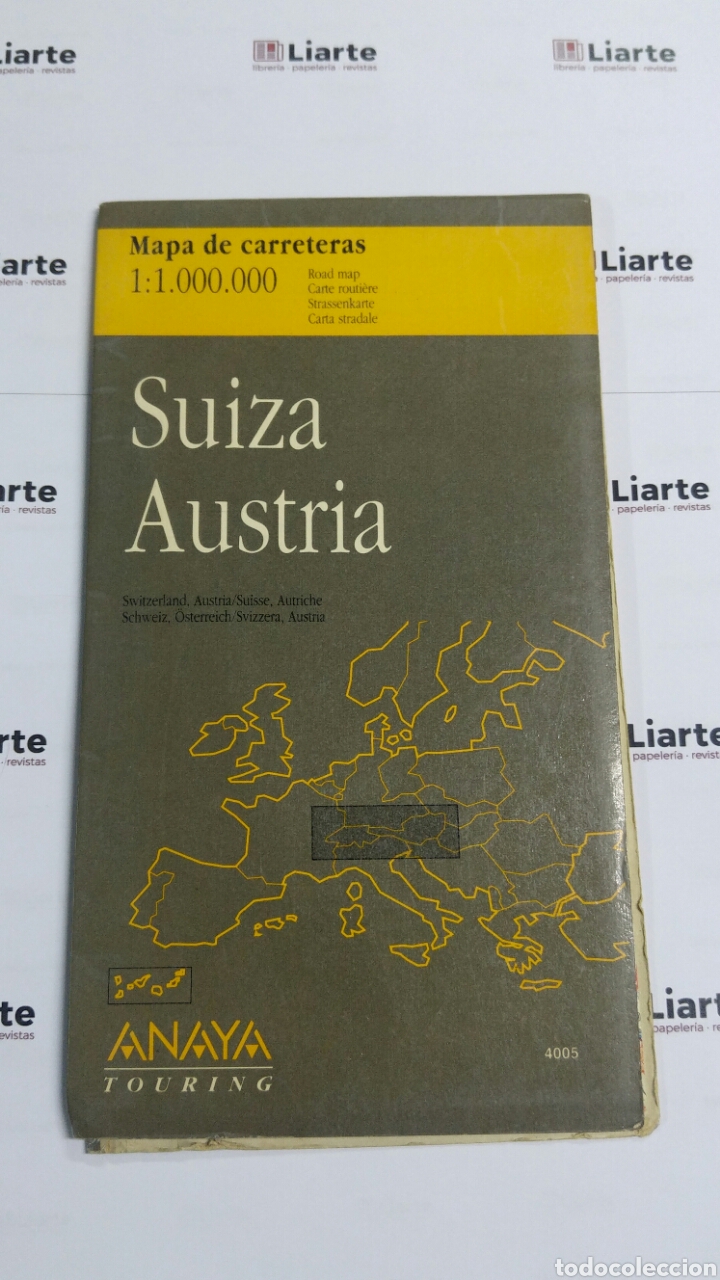 Mapas contempor&acirc;neos: Mapa de carreteras de Suiza y Austria ANAYA Touring a&ntilde;os 80