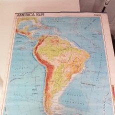 Mapas contemporáneos: ANTIGUO MAPA ESCOLAR, AMERICA DEL SUR FISICA Y POLITICA.