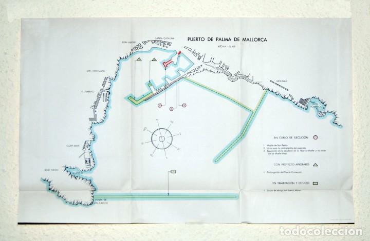 Mapas contempor&aacute;neos: PUERTO DE PALMA DE MALLORCA - PUBLICACIONES DEL MINISTERIO DE OBRAS PUBLICAS - 1939 - 46X29 CM