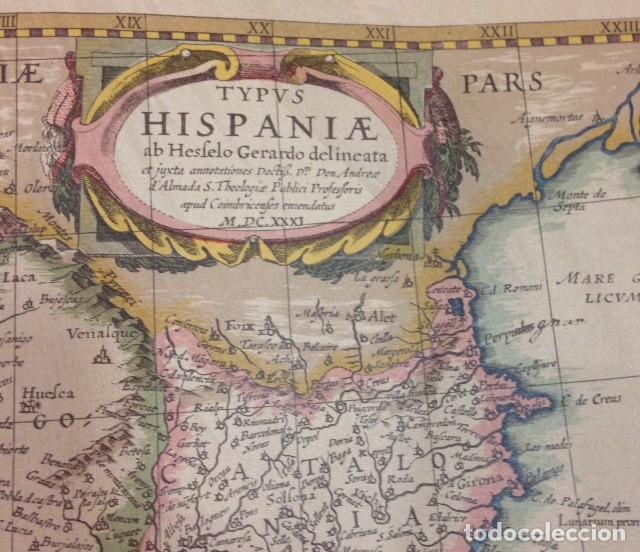 Mapas contempor&aacute;neos: MAPA FACSIMIL HISPANIAE AB HESFELO GERARDO DELINEATA 1631 - Foto 2