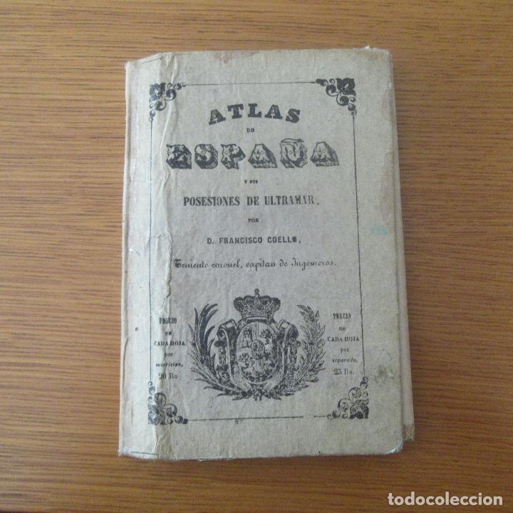 Mapas contempor&acirc;neos: Mapa atlas de espa&ntilde;a, francisco coello, andalucia