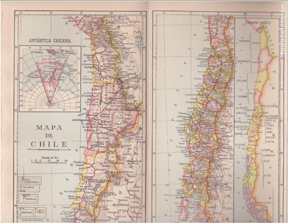 Mapas contempor&aacute;neos: Mapa de Chile  - 1954 - Foto 1