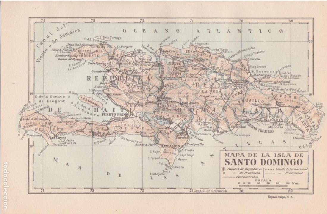 Mapas contempor&aacute;neos: Mapa de la isla de Santo Domingo - 1954 - Foto 1