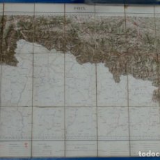 Mapas contemporáneos: MAPA ENTELADO FOIX TOULOUSE 72X51 CM.