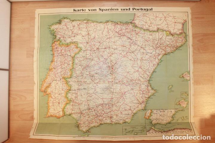Zeitgen&ouml;ssische Karten: MAPA DE ESPA&Ntilde;A Y PORTUGAL, ED. GAEBLERS GEOGRAPHISCHES INSTITUT, 97X82 CM