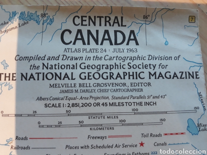 Zeitgen&ouml;ssische Karten: MAPA PLEGABLE CENTRAL CANAD&Aacute; 1963