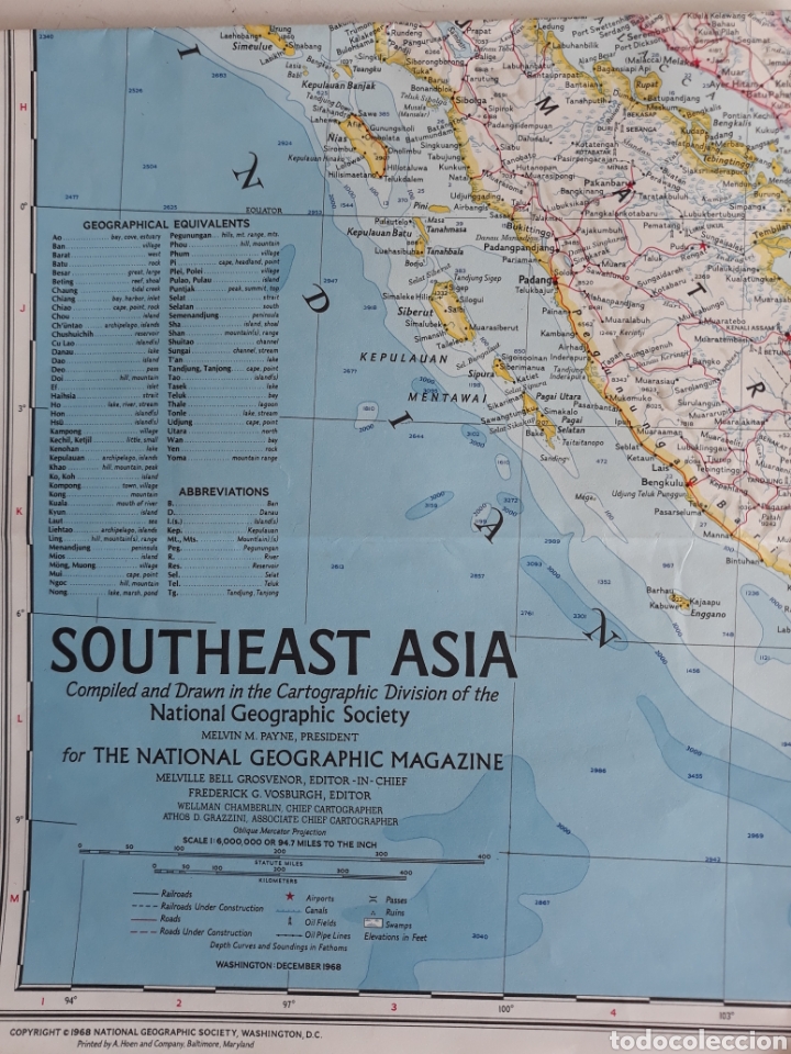 Zeitgen&ouml;ssische Karten: MAPA SOUTHEAST ASIA 1968