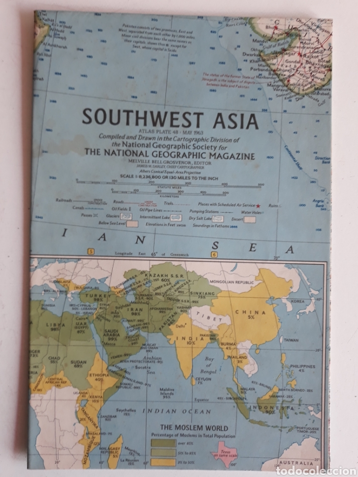 Zeitgen&ouml;ssische Karten: SOUTHWEST ASIA MAPA 1963