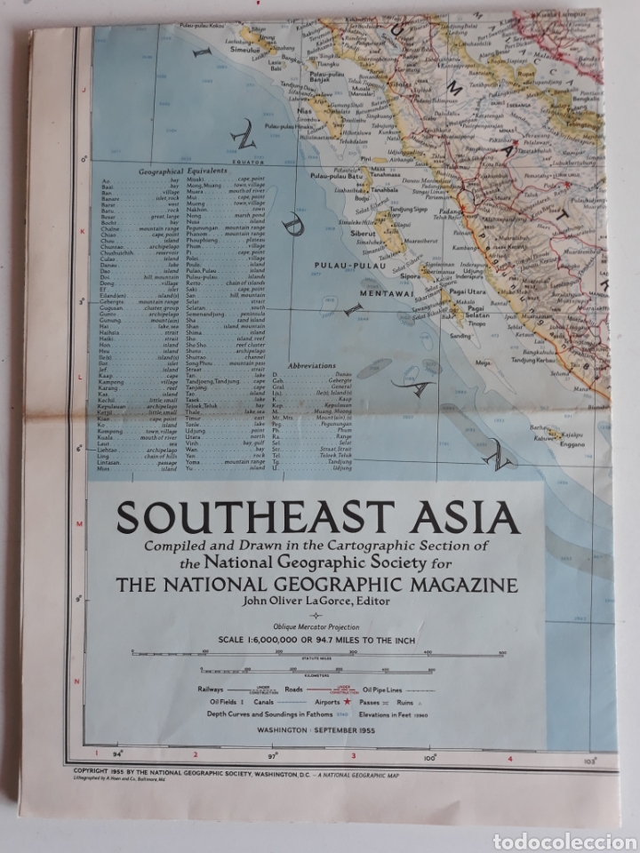 Zeitgen&ouml;ssische Karten: SOUTHEAST ASIA 1955