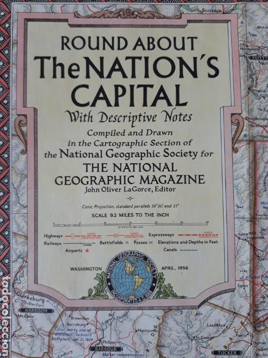 Zeitgen&ouml;ssische Karten: ROUND ABOUT THE NATION'S CAPITAL 1956 TVE NACIONAL GEOGRAPHIC MAGAZINE