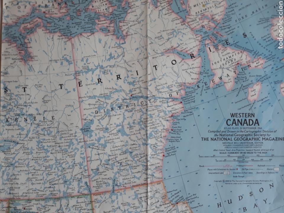 Zeitgen&ouml;ssische Karten: MAPA DESPLEGABLE DE LA NATIONAL GEOGRAPHIC MAGAZINE DE SEPT.1966 WESTERN CANADA