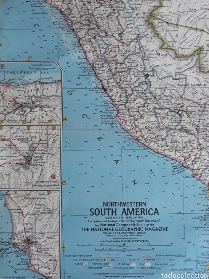 Zeitgen&ouml;ssische Karten: NORTHWESTERN SOUTH AM&Eacute;RICA 1964