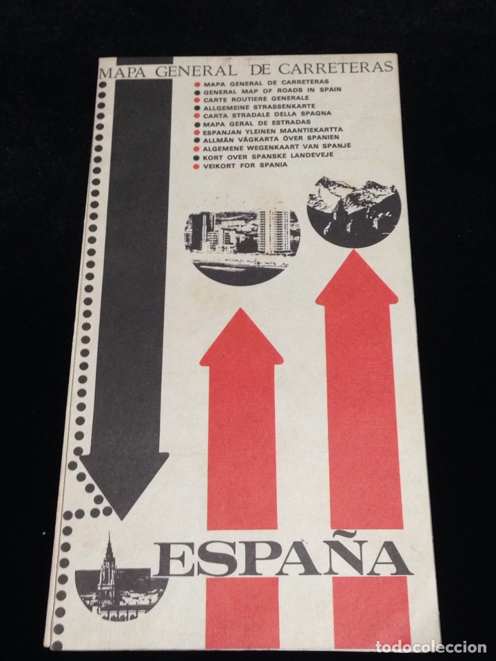 Vintage Mapa General De Carreteras Espana 1969 Map of Spain