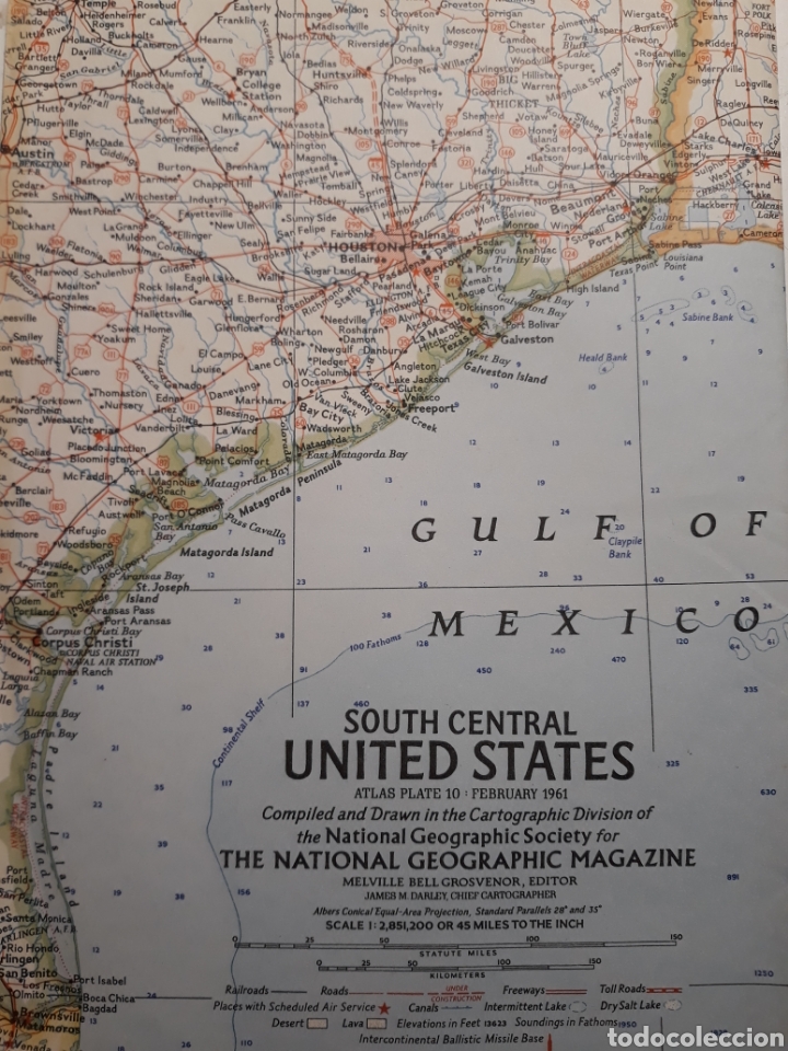 Zeitgen&ouml;ssische Karten: MAPA SOUTH CENTRAL UNITED STATES 1961