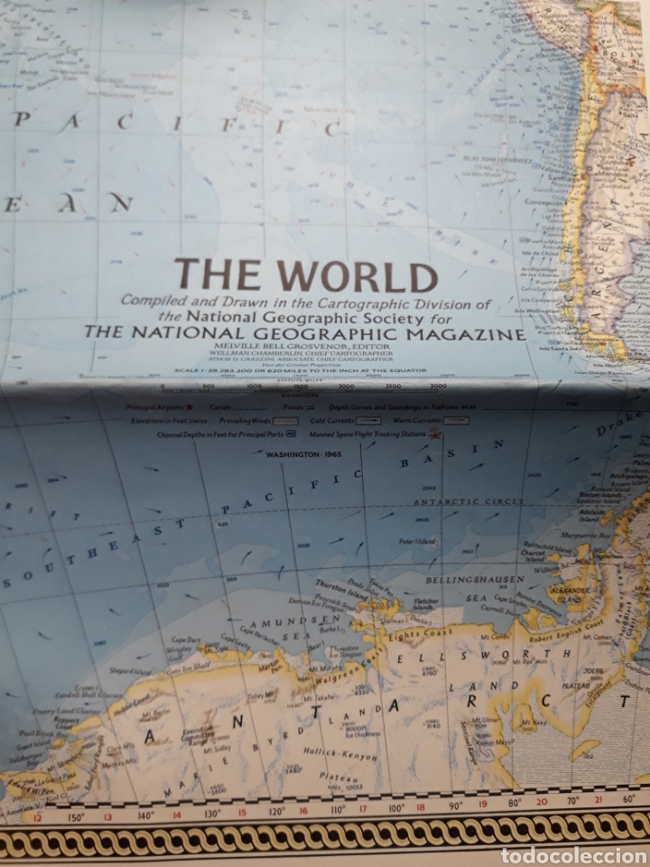 Mapas contempor&aacute;neos: THE WORLD 1965 MAPA DESPLEGABLE - Foto 2