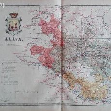 Mapas contemporáneos: MAPA DE ALAVA HISTORICO 1910 INSTITUTO GEOGRAFICO ESTADISTICO VITORIA EXCELENTE CONSERVACION. Lote 154776314